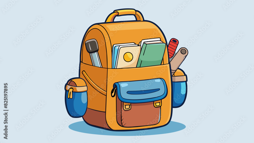 A durable backpack able to hold all of your essentials without getting worn or torn.. Cartoon Vector. A durable backpack able to hold all of your essentials without getting worn or torn.. Cartoon Vector.