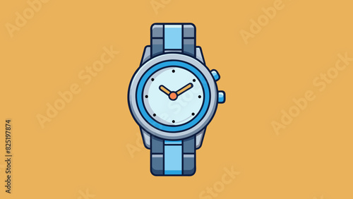 A durable stainless steel watch with a minimalist design and precision timekeeping functional yet stylish for any occasion.. Cartoon Vector.