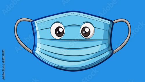 A face mask preventing the spread of germs with its breathable fabric and adjustable ear loops.. Cartoon Vector.