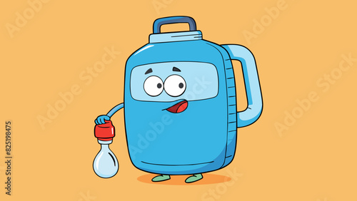 A full gallon of water that weighs 8 pounds is fluid and sloshy with a noticeable shift in movement when lifted.. Cartoon Vector.