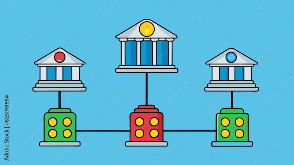 Obraz premium A government is like a traffic light with its different branches serving as red yellow and green signals. Each branch plays a specific role in. Cartoon Vector.