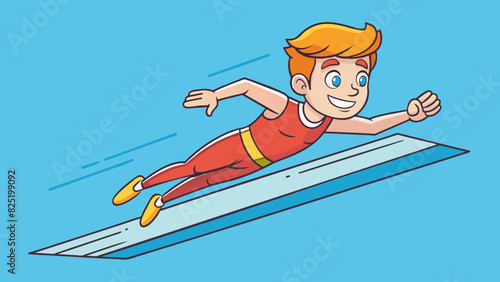 A gymnast exeing a quick and powerful vault soaring through the air with perfect form and control.. Cartoon Vector.