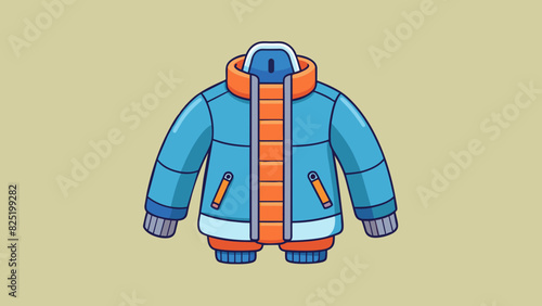 A jacket that contours to the body and allows for ease of movement without any excess fabric.. Cartoon Vector.