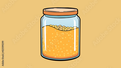 A jar filled to the brim with a million grains of sand each one unique in size and shape.. Cartoon Vector.