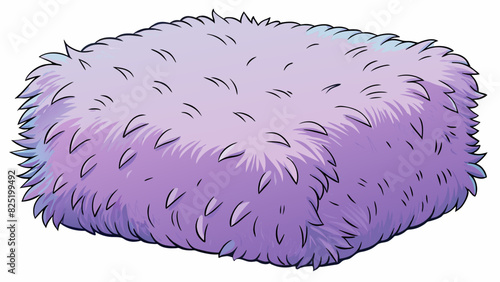 A large fluffy cushion with a square shape and soft plush fabric. When squeezed it bounces back to its original form and emits a faint scent of. Cartoon Vector.
