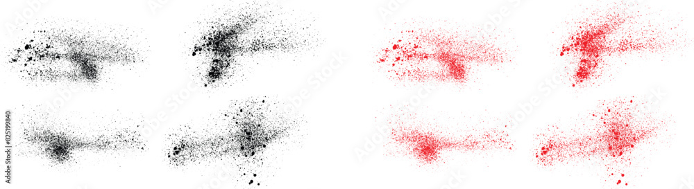 Grunge brush stroke black and red color blood spooky splash vector set. Grunge paint brush stroke Grunge brush stroke black and red color blood spooky splash vector set. Grunge paint brush stroke