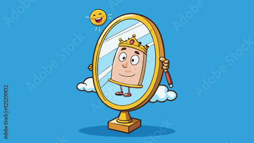 A mirror Like a mirror Christ reflects the image of God and shows us who we are meant to be. He also reveals our innermost thoughts and desires.. Cartoon Vector.