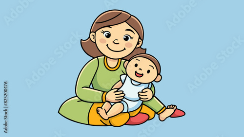 A mother and a baby The mother is a nurturing and protective figure while the baby is small and dependent. They have a dependent relationship as the. Cartoon Vector.