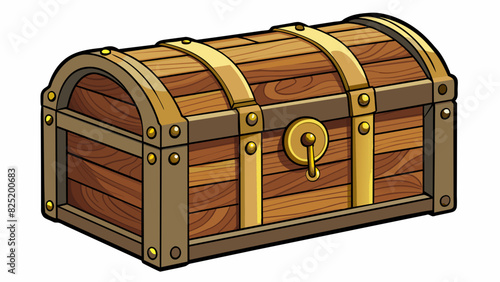 An antique wooden trunk with brass latches and dented corners treasured by generations and passed down as a family heirloom.. Cartoon Vector.