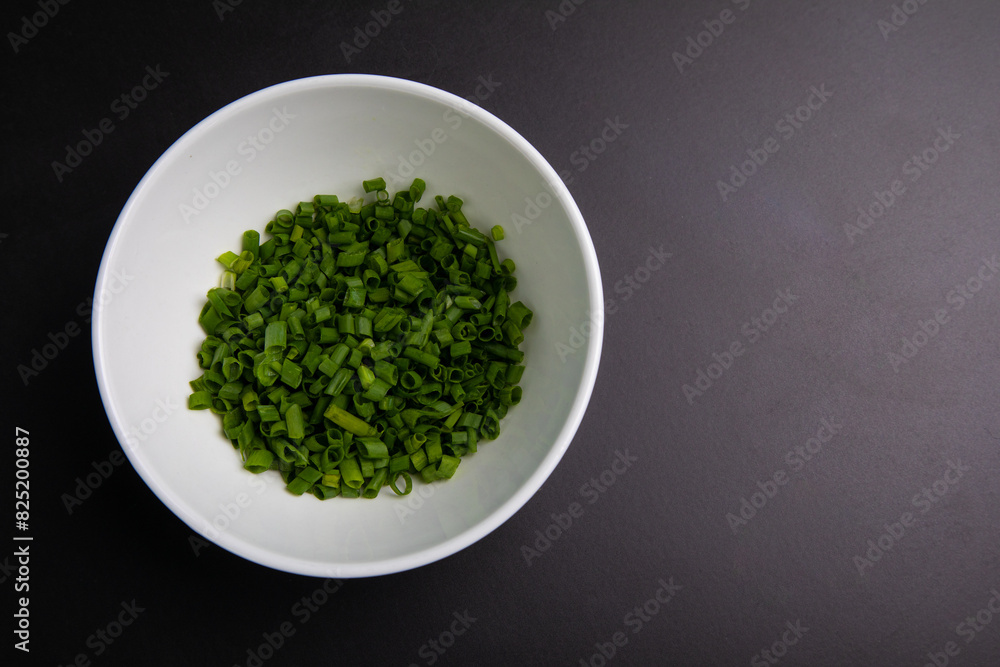 Thin chopped green onions aromatic herb food plant seasoning Thin chopped green onions aromatic herb food plant seasoning