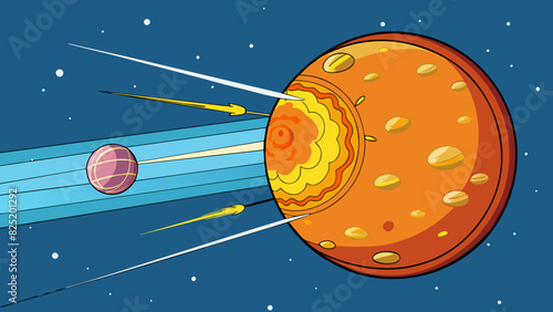 An ultrahot sphere of gas and plasma pulling everything towards its center with its immense gravitational force. Its energy is constantly radiating. Cartoon Vector.