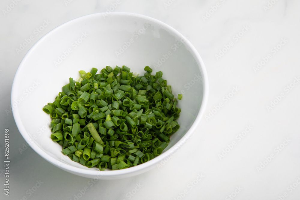 Thin chopped green onions aromatic herb food plant seasoning Thin chopped green onions aromatic herb food plant seasoning