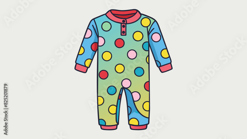 A playful polka dot pattern on a childs pajama set featuring irregularly spaced dots in cheerful colors that give off a whimsical and youthful vibe.. Cartoon Vector.