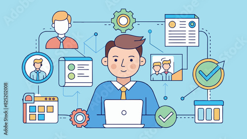 A project managers role is to oversee and coordinate the completion of a project. They possess organization skills leadership abilities and strategic. Cartoon Vector.
