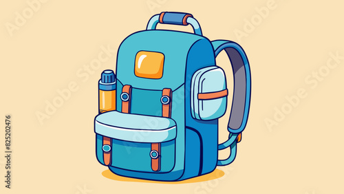 A redesigned backpack with improved ergonomic ss and extra padding distributing weight more evenly and providing better support for the shoulders and. Cartoon Vector.