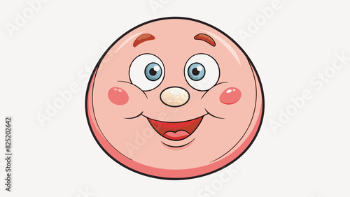 A rounded face with chubby greeted me adorned with a e button nose and wide curious eyes. Its lips were full and always seemed to be curled up in a. Cartoon Vector.
