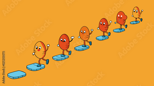 A set of footprints leading in a certain direction symbolizing the powerful influence of peer pressure and the desire to fit in with a group.. Cartoon Vector.
