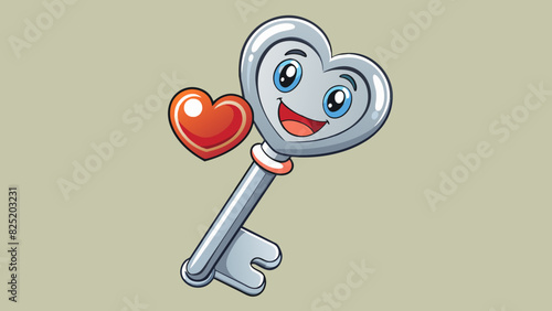 A shiny silver key that unlocks a hidden treasure signifying a trustworthy and dependable friend who holds the key to your heart and will always keep. Cartoon Vector.