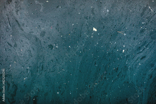Polluted sea water surface