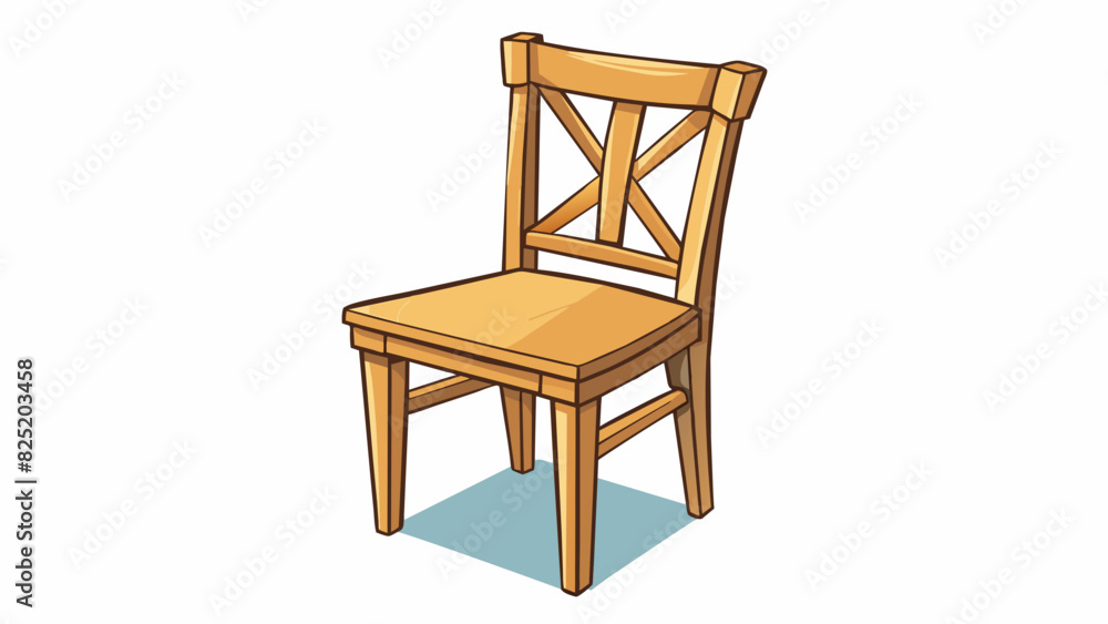 A simple wooden chair with a straight back and four sy legs. Its surface was scuffed and worn from years of use giving it a cozy and familiar feel.. Cartoon Vector. A simple wooden chair with a straight back and four sy legs. Its surface was scuffed and worn from years of use giving it a cozy and familiar feel.. Cartoon Vector.