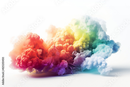 Pride rainbow cloud. dreamy and colorful. AI generative.