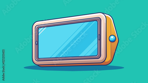 A sleek modernlooking device with a thin borderless frame surrounding a large vibrant screen that can be mounted on a wall.. Cartoon Vector.