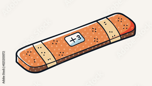 A small rectangular strip of thin plastic with a sticky adhesive side. The strip is transparent and incredibly thin similar in appearance to a. Cartoon Vector.