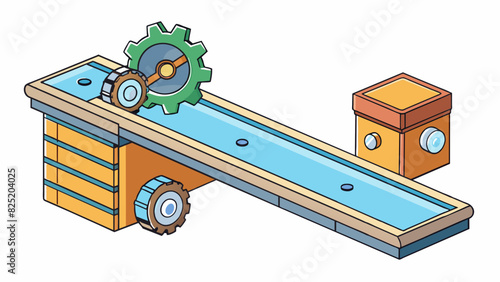 A smoothly running machine The machine hummed along effortlessly with all its parts working in perfect harmony. The gears turned smoothly and quietly. Cartoon Vector.