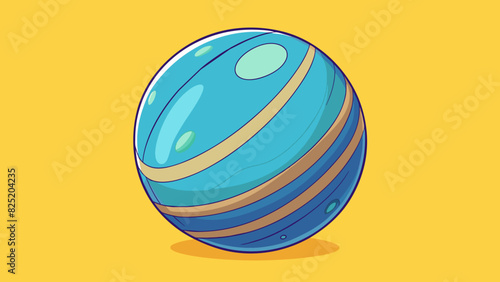 A sphereshaped object with a perfectly round shape and no edges or corners. It is made of a soft squishy material and has a bouncy tactile feel.. Cartoon Vector.