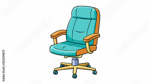 A sy and ergonomic office chair with adjustable lumbar support plush cushioning and smooth swivel capabilities for optimal comfort and productivity.. Cartoon Vector.