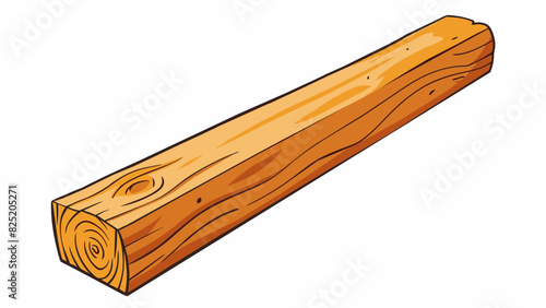 A tall wooden beam This support is a tall vertical wooden beam with a smooth polished finish. It is strong and sy able to bear heavy weight and. Cartoon Vector.
