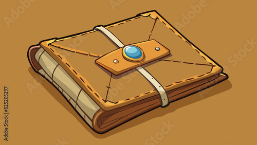 A tattered old envelope its edges worn and corners bent sits on the final page of a dusty leatherbound journal. Its contents hold the memories and. Cartoon Vector.