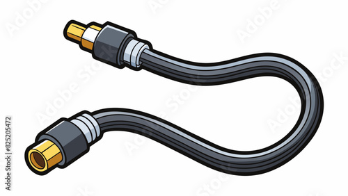 A thick black cable with metal connectors on each end used to transfer data between electronic devices.. Cartoon Vector.