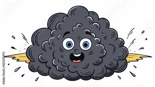 A thick black cloud descends in darkness enveloping everything in its reach with suffocating pressure and causing disorientation.. Cartoon Vector.