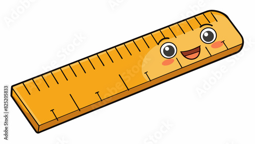 A unit of measurement for length represented by a small ruler with markings every inch. The objects characteristic is that it helps to determine the. Cartoon Vector.