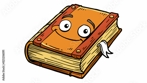 A wellworn book its pages creased from being read and loved countless times eagerly waiting to be picked up and explored again.. Cartoon Vector.