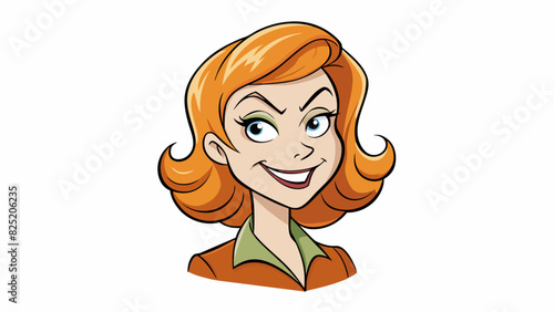 A womans raised eyebrow and playful smirk along with a sly le in her eye giving off a mischievous and flirtatious expression.. Cartoon Vector.