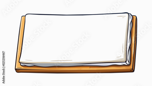 Begin is a plain white canvas stretched tightly over a wooden frame. The surface is smooth and unblemished ready to be transformed by the artists. Cartoon Vector.