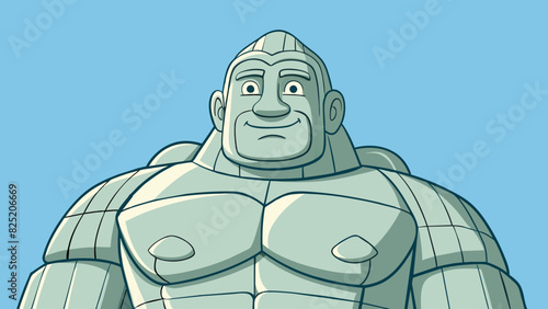 Commission for a sculpture A large and imposing figure made of smooth and polished stone with intricate details and lifelike features that evoke a. Cartoon Vector.