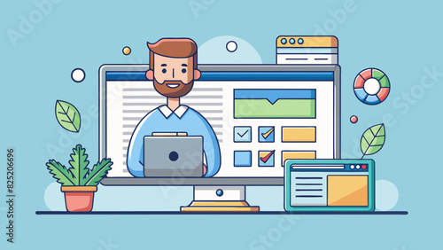 Commission for a website design A sleek and functional website with a clean layout intuitive navigation and eyecatching graphics that effectively. Cartoon Vector.