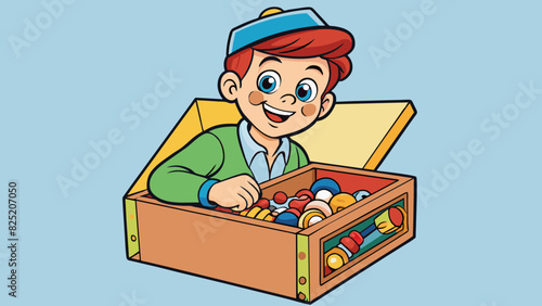 He was as curious and inquisitive as a childs toy box always eager to learn and explore new things. He had a childlike wonder and enthusiasm for life. Cartoon Vector.