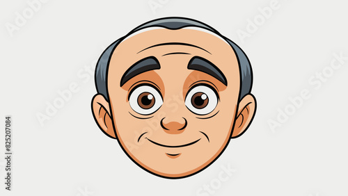 High arched eyebrows sat above a pair of deep brown eyes that held a hint of sadness. The face was marked with lines that spoke of a life welllived. Cartoon Vector.