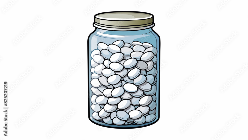 Imagine a tall glass jar filled with small white pebbles. They are all different shapes and sizes but smooth to the touch with a shiny finish.. Cartoon Vector. Imagine a tall glass jar filled with small white pebbles. They are all different shapes and sizes but smooth to the touch with a shiny finish.. Cartoon Vector.