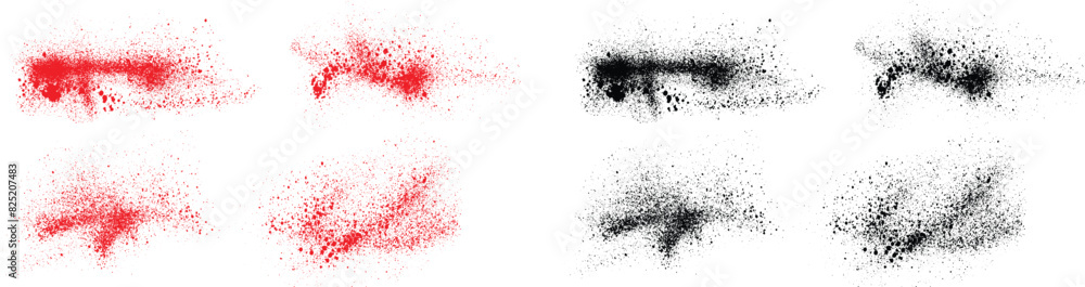 Set of paint black and red color blood brush stroke. Grunge brush stroke background Set of paint black and red color blood brush stroke. Grunge brush stroke background