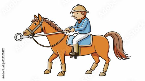 In horseback riding a bit is a metal mouthpiece that is attached to the bridle and used to control the horses movements and direction. It is typically. Cartoon Vector.