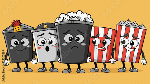 Including a movie in a film festival lineup A gritty black and white film exploring deep themes of love and loss standing out a the lineup of glossy. Cartoon Vector.
