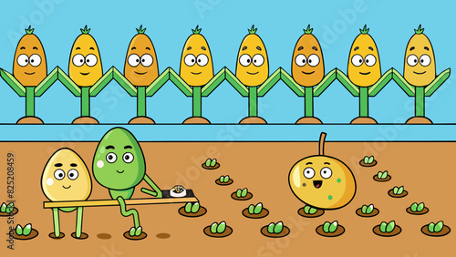 Planting Seeds If you have a pack of 24 seeds and want to plant them in 6 rows each row would have 4 seeds in it evenly dividing the total number of. Cartoon Vector.