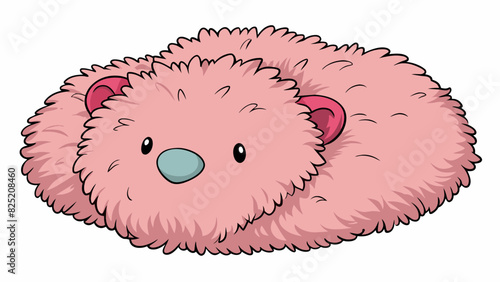 Plush A soft and fluffy material often used to make stuffed animals or comfy blankets. It has a plush texture and is very huggable.. Cartoon Vector.