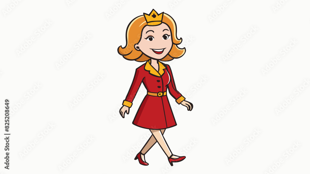 She carried herself with a regal grace her posture straight and her head held high as she walked with purpose. Her gentle smile and warm welcoming. Cartoon Vector. She carried herself with a regal grace her posture straight and her head held high as she walked with purpose. Her gentle smile and warm welcoming. Cartoon Vector.