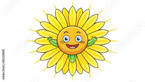 She is a bright and shining sunflower spreading warmth and happiness wherever she goes with her radiant energy.. Cartoon Vector.